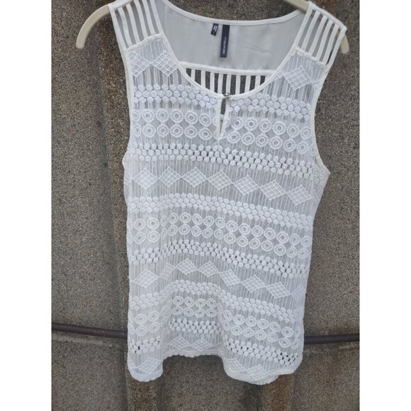 Maurices Tops - Maurices Women's Lace White See Thru Cami Tank Size Large